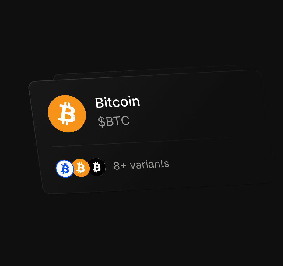 Bitcoin card with 8+ variants